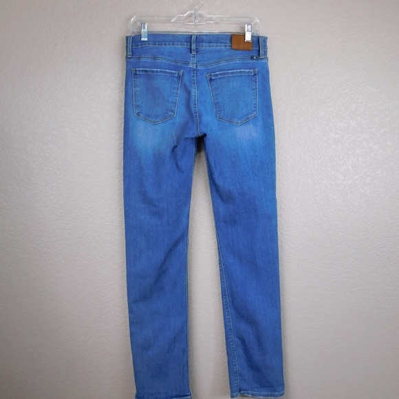 Lucky Brand Brooke Straight Mid Rise Jeans Nuovo Castello 7W12664 - Taglia 00/24 Reg, Elasticizzati E Scuri